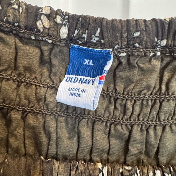 Old Navy Olive Green Floral Smocked Maxi Dress - Picture 3 of 3